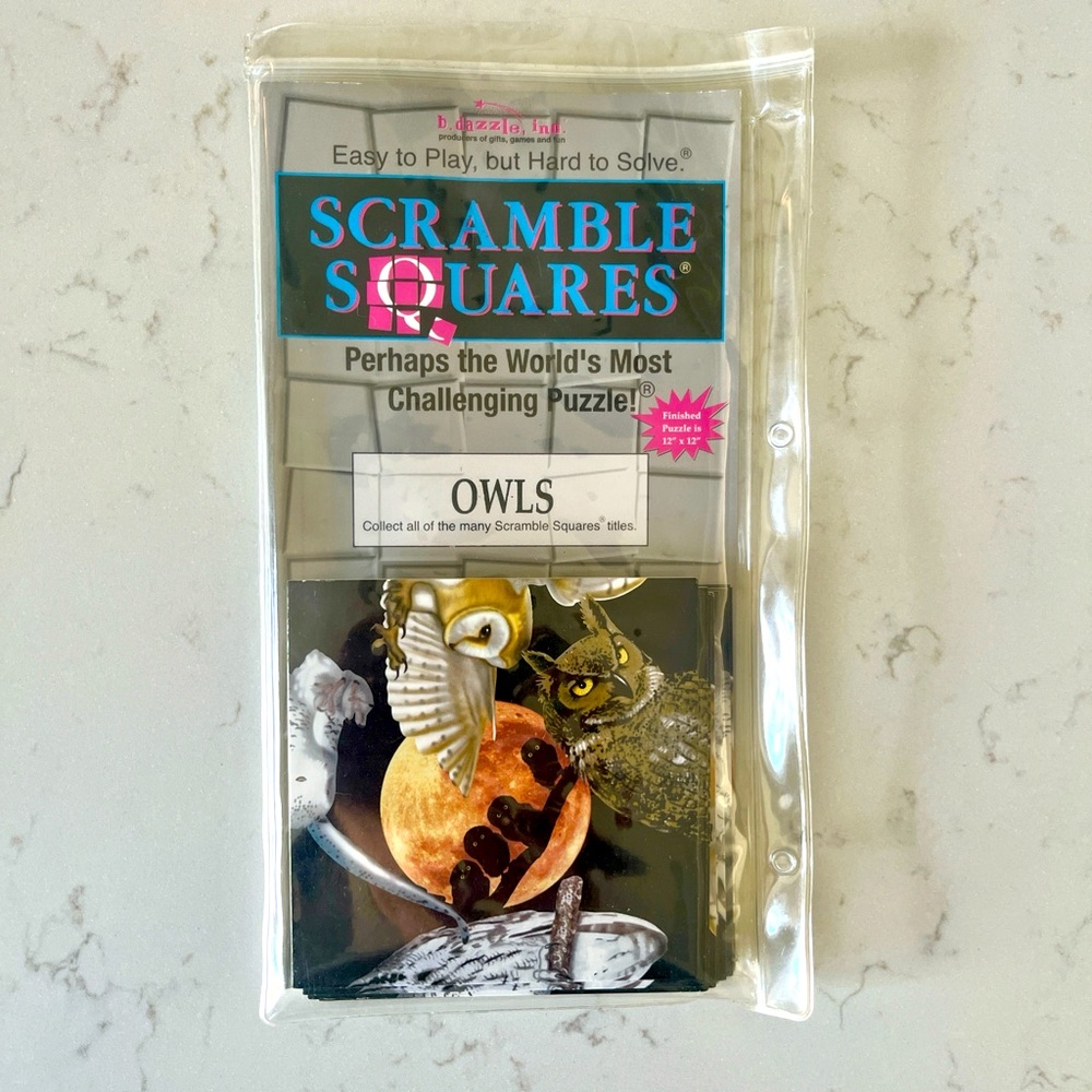 Challenging Puzzle, Owls, All Ages Scramble Squares 9 Pieces
